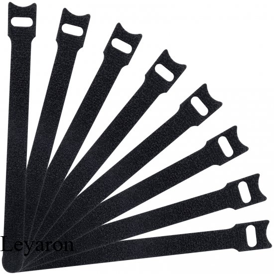 Attmu 60Pcs Fastening Cable Cord Ties Reusable, 6 Inch Adjustable Cable Management Straps with Hook and Loop, Microfiber Cloth Cord Organizer Wire Ties for Home Office Electronics Wire, Black