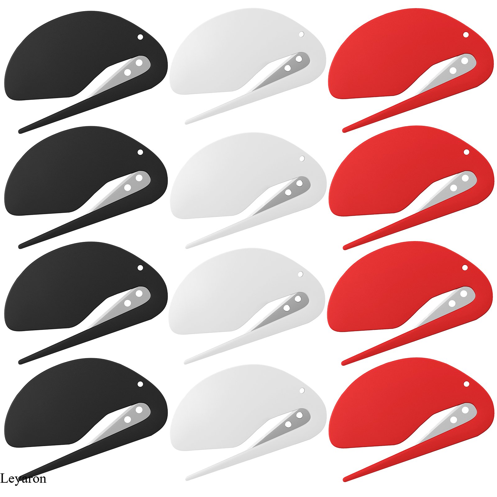 12 Pack Letter Openers Plastic Envelope Slitter Set Razor Blade Paper Knife in Sharp-Assorted Colors